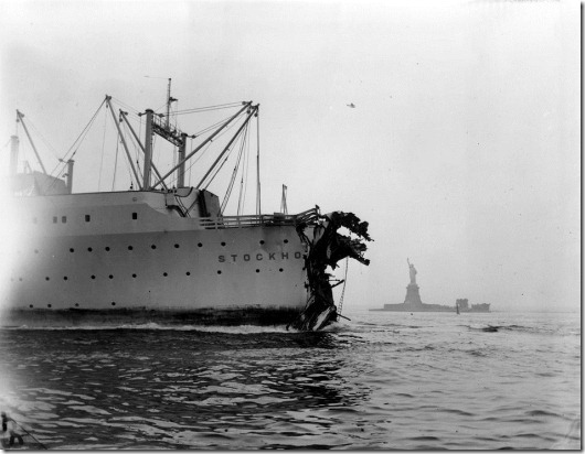 STOCKHOLM APPROACHES NY HARBOR