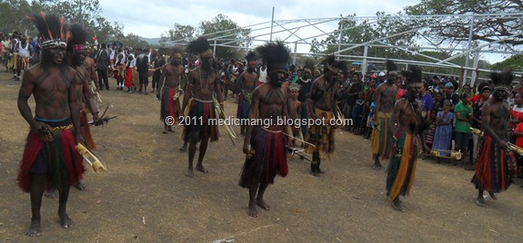 Male Pahoturi dancers from Western Province, Papua New Guinea