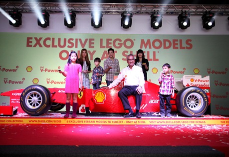 Pic 4 - Tuan Haji Azman Ismail with the complete set of the Lego Models Pic 4 - Tuan Haji Azman Ismail with the complete set of the Lego Models