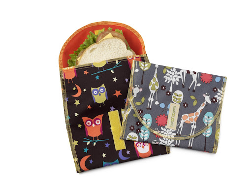These reusable sandwich sacks make great stocking stuffers. Snack Taxi Owl and Giraffe, $9, uncommongoods.com