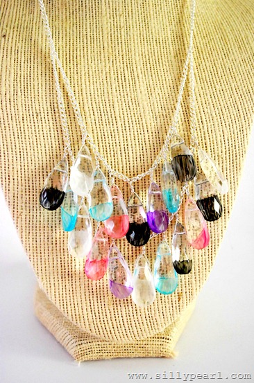 Painted Glass Statement Necklace byThe Silly Pearl