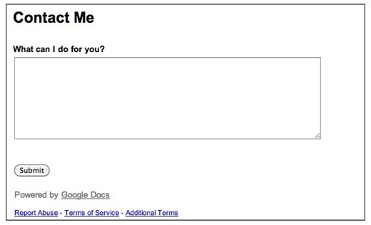 google docs contact form for blogger 06