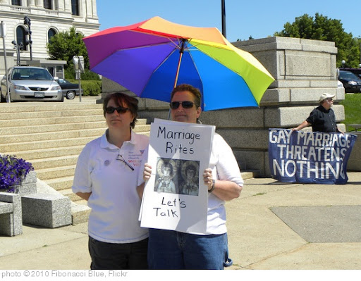 'Same-sex marriage counter protest at the anti gay marriage rally' photo (c) 2010, Fibonacci Blue - license: http://creativecommons.org/licenses/by/2.0/