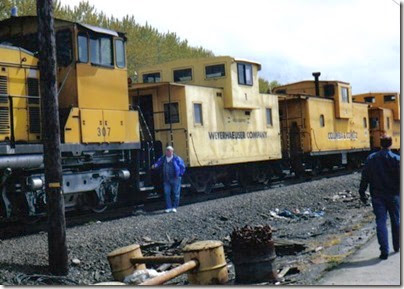 Weyerhaeuser Woods Railroad (WTCX) Caboose #1 at Longview, Washington on May 17, 2005