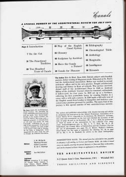 Architectural Review.Title Page.Canal Issue 1949 Architectural Review.Title Page.Canal Issue 1949