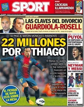 portada sport 22 millones por Thiago