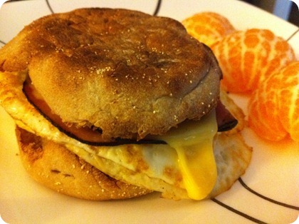 Tracey Special Breakfast Sandwich homemade egg mcmuffin