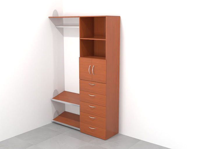 Modulo de cajonera 5 cajones Dynamic con alhajero y entrepaños