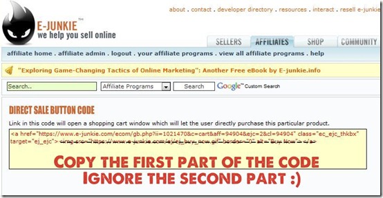 affiliate code image