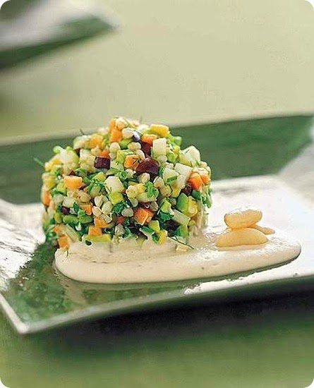 Tartara verde di grano saraceno con salsa di cannellini