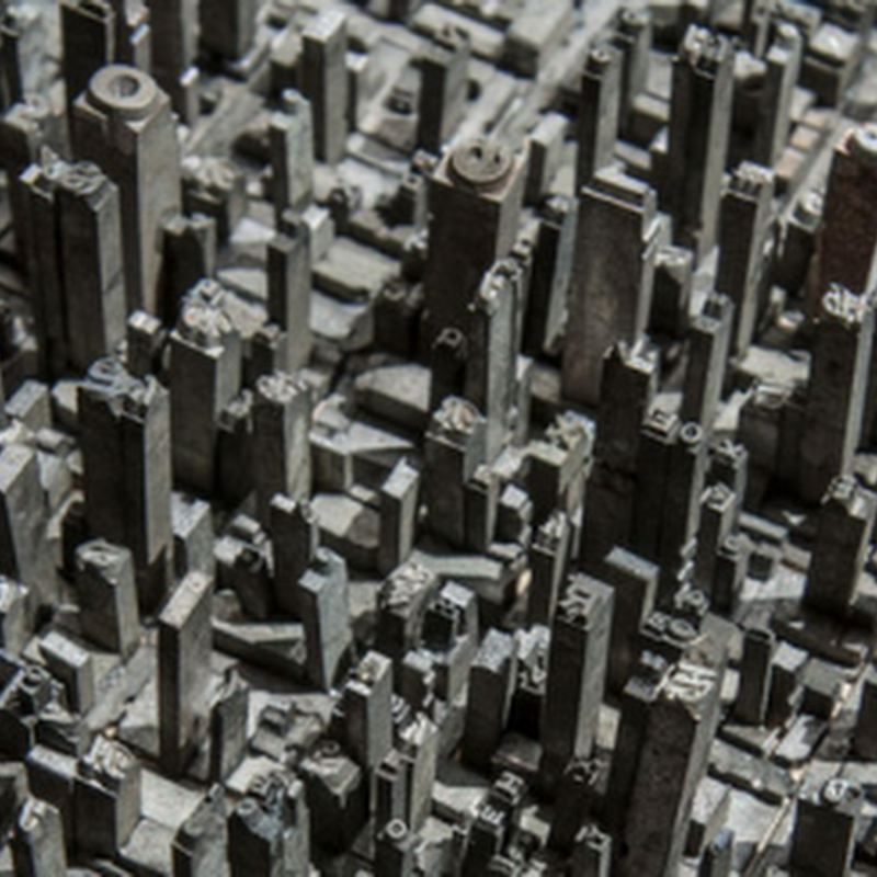 This artist made a city out of movable type
