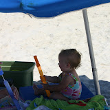 Savannah did not want to get down in the sand at the point! So this is where she said while everyone else played.