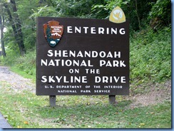 1063 Virginia - Shenandoah National Park on the Skyline Drive sign