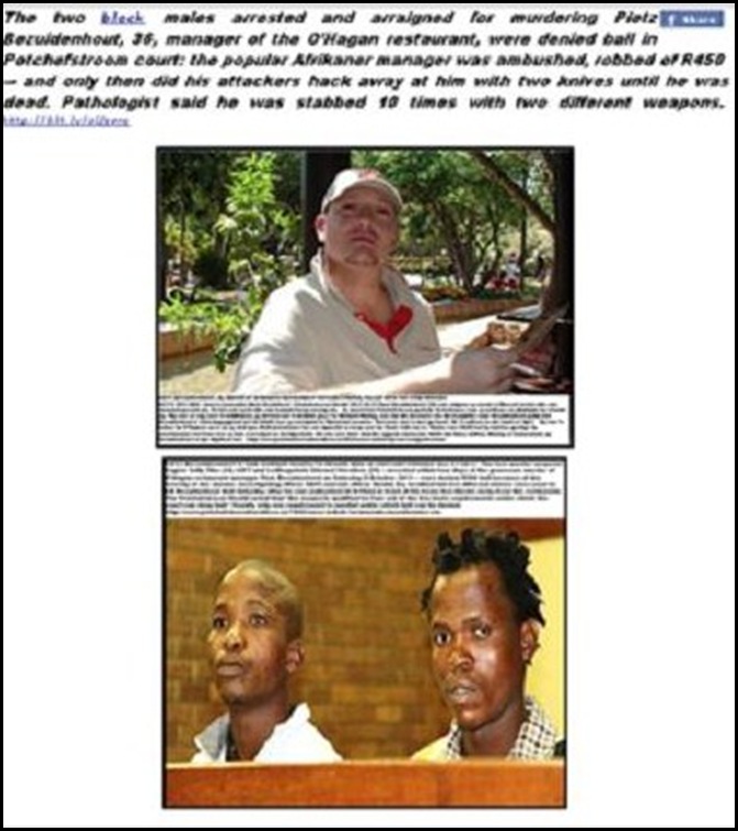 Bezuidenhout Pietz 36 Potchefstroom OHagans Murder Oct2011 KillersDeniedBailOct202011