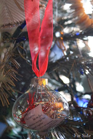 The Rachael and Chad ornament