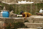 Woman getting water