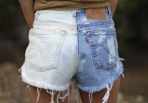Shorts deste&ntilde;idos en horizontal
