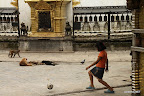 Playing football