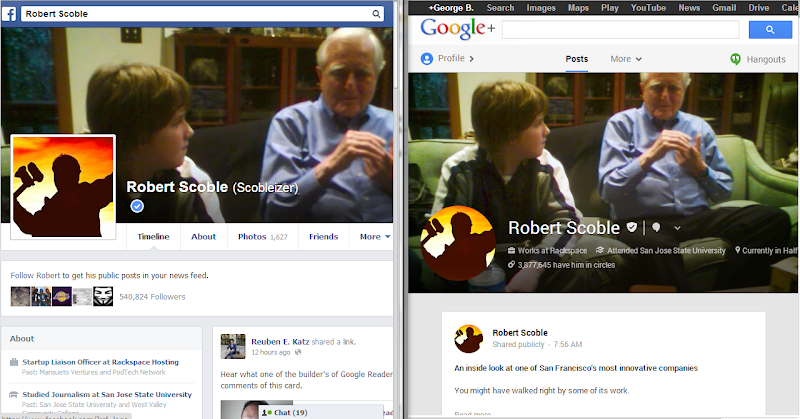 Facebook vs. Google Plus profiles Facebook vs. Google Plus profiles