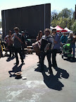 This jazzy band drew a crowd.