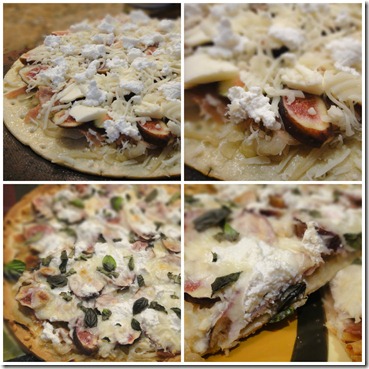 collage fig ricotta pizza