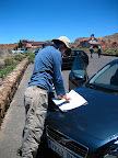 Fergal planning our route.