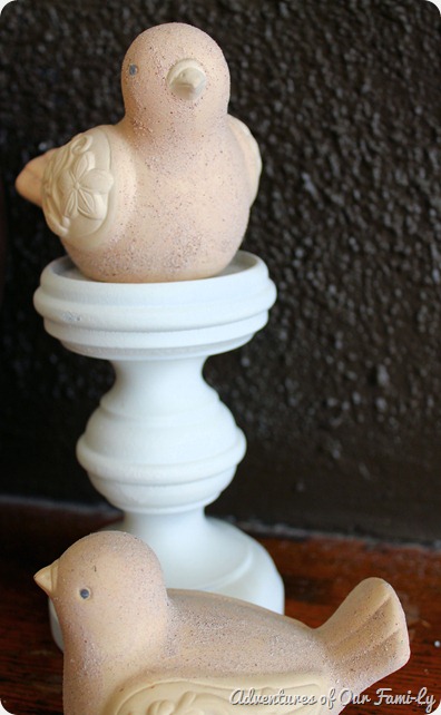 spring mantle porcelain birds