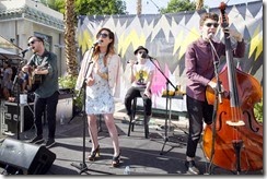LA QUINTA, CA - APRIL 10:  (L-R) Jamie Sierota, Sydney Sierota, Graham Sierota, and Noah Sierota of the band Echosmith performs at Coach Backstage at Soho Desert House on April 10, 2015 in La Quinta, California.  (Photo by Chelsea Lauren/Getty Images for Coach)