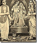 Worshiping Radha and Krishna