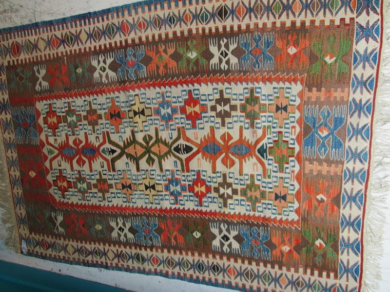 Kilim Blue and Orange Rug