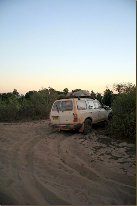 Now that is some serious parking skill. Sand driving near Broome, Western Australia