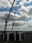 Safety the panels arrive on top of the building.
