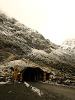 Snowing after the tunnel