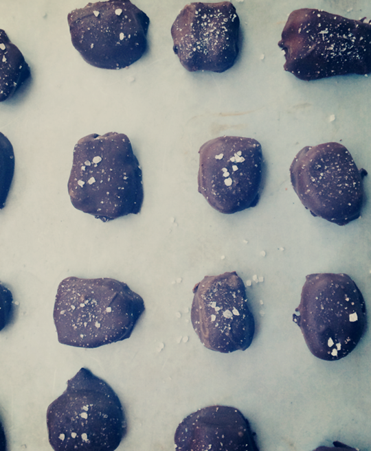 Homemade Dark Chocolate Sea Salt Caramels | Shan-Made