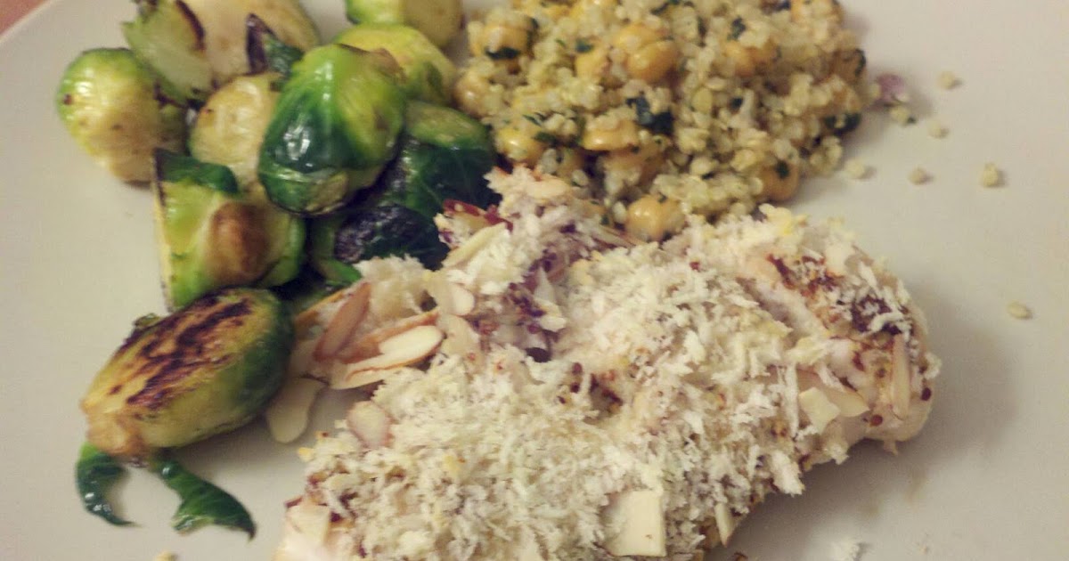 Chickpeas and Cottage Cheese MustardAlmond Crusted Mahi Mahi