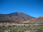 The peak of Teide seen from the dry lake bed.