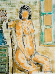 044 - La Maman Assise - 1993<br />
61 x 46 - Acrylique sur toile