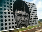 Mural along the High Line by JR