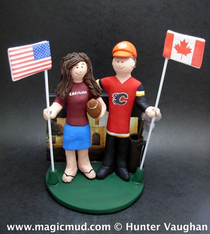 Here is a very patriotic cake topper each of the wedding couple proudly Here is a very patriotic cake topper each of the wedding couple proudly