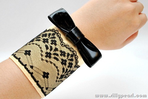 Valentino Inspired Lace Patent Bow Cuff Bracelet Valentino Inspired Lace Patent Bow Cuff Bracelet
