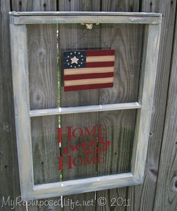 home sweet home repurposed window