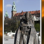 poland -  statue of pope john paul ii seen below is located in krakow, poland..jpg