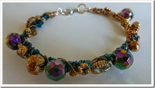 wire wrapped beaded bracelet