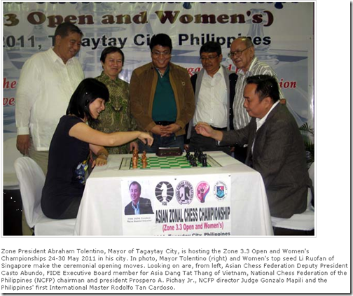 Opening Ceremony of Asian Zonal 3.3 Chess Ch 2011