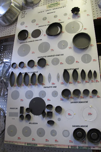 Tartelette pans of every sort. I love the glossary set-up.