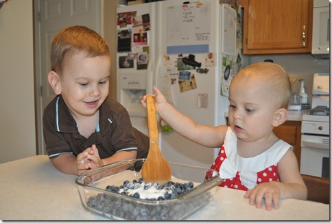 blueberry lemon dump cake, blueberry cake, kids in the kitchen, cooking with kids, blueberry lemon cake