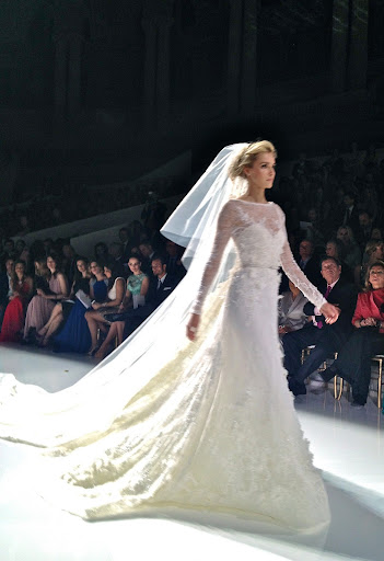 Pronovias also presented the Elie by Elie Saab collection. This dreamy dress with lengths and lengths of a train was jaw dropping. Pronovias also presented the Elie by Elie Saab collection. This dreamy dress with lengths and lengths of a train was jaw dropping.