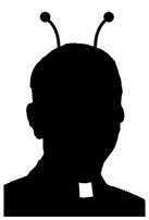 c0 silhouette of a minister with antennae