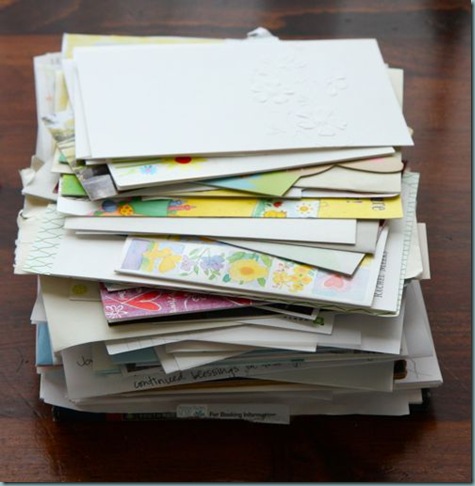 greeting cards pile