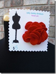 red Christmas flower pin